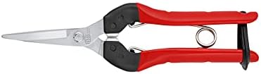 Felco F322 Pruning Snips – 9.84" Garden Clippers with Curved Blade & Rounded Tip | Pruning Shears for Gardening | Garden Snips and Pruners with Carbon Steel Blade, Sap Groove