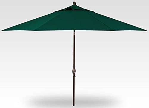 Treasure Garden Deluxe Auto-Tilt Octagon Market Umbrella, 11ft - Outdoor Patio, Deck, Pool, Backyard Stand Alone Umbrella - Heavy Duty w/Bronze Frame & Obravia2 Fabric (Forest Green)