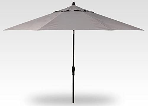 Treasure Garden Deluxe Auto-Tilt Octagon Market Umbrella, 11ft - Outdoor Patio, Deck, Pool, Backyard Stand Alone Umbrella - Heavy Duty w/Black Frame & Obravia2 Fabric (Boulder)