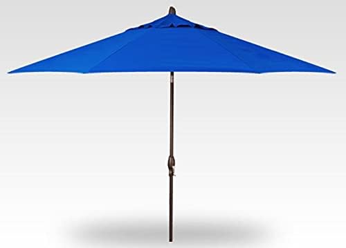 Treasure Garden Deluxe Crank-Tilt 9-FT Octagon Market Umbrella - Outdoor Patio, Deck, Pool, Backyard Stand Alone Umbrella - Heavy Duty w/Bronze Frame & Obravia Fabric (Cobalt)