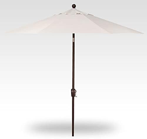 Treasure Garden Push Button Tilt Octagon Market Umbrella, 7.5ft - Outdoor Patio, Deck, Pool, Backyard Stand Alone Umbrella - Heavy Duty w/Bronze Frame & Obravia2 Fabric (Vanilla)