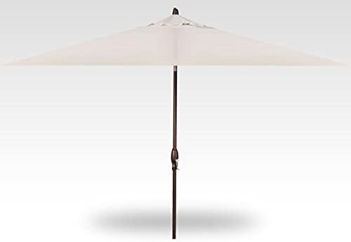 Treasure Garden 8 x 10-Foot Deluxe Auto-Tilt Rectangular Market Umbrella with Bronze Frame and Obravia2 Fabric: Vanilla