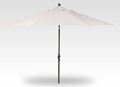 Treasure Garden Deluxe Auto-Tilt Octagon Market Umbrella, 11ft - Outdoor Patio, Deck, Pool, Backyard Stand Alone Umbrella - Heavy Duty w/Bronze Frame & Obravia2 Fabric (Vanilla)