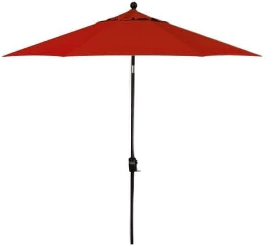 Treasure Garden Push Button Tilt Octagon Market Umbrella, 7.5ft - Outdoor Patio, Deck, Pool, Backyard Stand Alone Umbrella - Heavy Duty w/Black Frame & Obravia2 Fabric (Red)