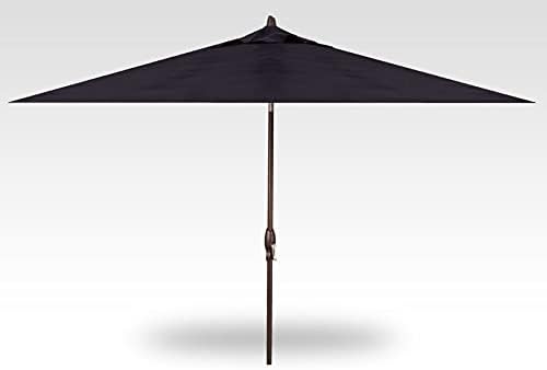 Treasure Garden 8 x 10-Foot Deluxe Auto-Tilt Rectangular Market Umbrella with Bronze Frame and Obravia2 Fabric: Navy