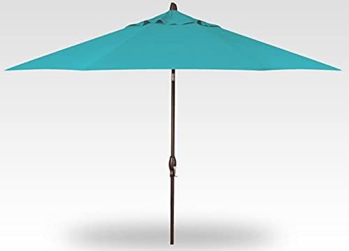 Treasure Garden Deluxe Crank-Tilt 9-FT Octagon Market Umbrella - Outdoor Patio, Deck, Pool, Backyard Stand Alone Umbrella - Heavy Duty w/Bronze Frame & Obravia Fabric (Aqua)