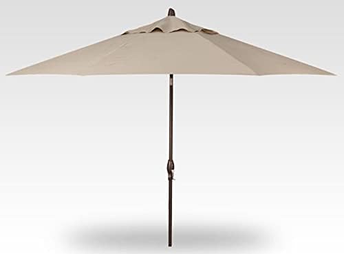 Treasure Garden Deluxe Auto-Tilt Octagon Market Umbrella, 11ft - Outdoor Patio, Deck, Pool, Backyard Stand Alone Umbrella - Heavy Duty w/Bronze Frame & Obravia2 Fabric (Khaki)