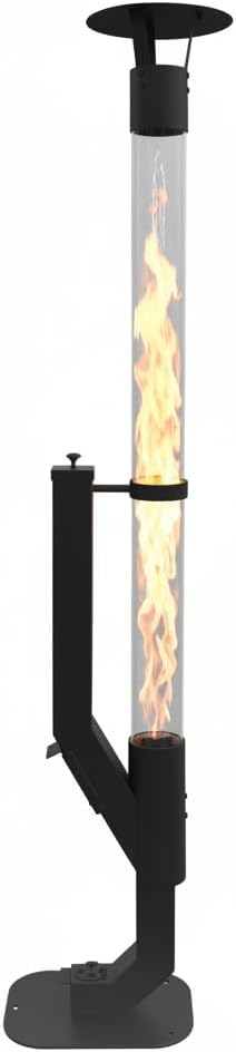 Outdoor Pellet Heater with Exclusive Rain Cap, All-Weather Patio Heater for Garden, Backyard, Party, Matte Black