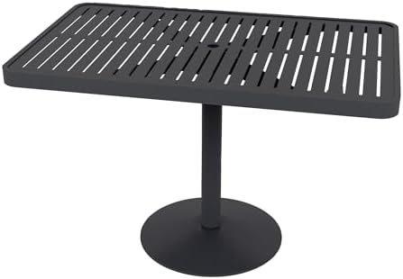 Wabash Valley Slat Dining Table - Seats 2-4 People | Rectangle or Square | Powder-Coated Finish, Weather-Resistant | Umbrella Compatible | Hanna Collection