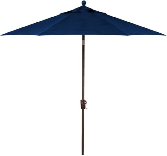 Treasure Garden Push Button Tilt Octagon Market Umbrella, 7.5ft - Outdoor Patio, Deck, Pool, Backyard Stand Alone Umbrella - Heavy Duty w/Bronze Frame & Obravia2 Fabric (Navy)