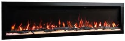 Modern Ember Highmark 72 Inch Smart Linear Electric Fireplace - Premium Flame with 10 Colors, Sleek Hidden Vent Design, Install Recessed in-Wall or Wall-Mount, WiFi Enabled.