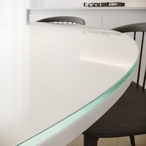 Royalty 60" Inch Round Tempered Glass Table Top – Clear Table Top Glass – Useful for Replacement, Tabletop Protector, Patio, Dining, Coffee, Desks - 3/8" Thick Flat Polished Edge