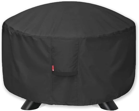 SheeChung Fire Pit Cover Round 32"Dx16"H,Fits 28",30",32" Fire Pit,Waterproof Heavy Duty 600D Polyester Fire Bowl Cover,Outdoor Gas Table firepit Cover Weather Resistant