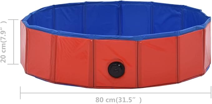 Foldable Dog Swimming Pool, Foldable Pet Swimming Pool, Portable Dog Pool, Bath Pool Collapsible Dog Pet Pool Bathing Tub, 31.5"x7.9" PVC Red