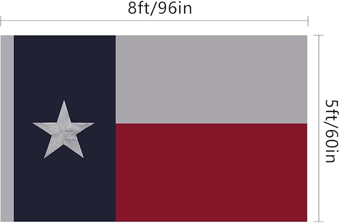 EMBROID Texas State Flag 5x8,Heavy Duty Outdoor Texas Flag,Embroidery Technique,Tear Resistant,Sewn Stripes,Brass Grommets,Upgraded High-strength Polyester Fabric,All Weather Durable State Flags.