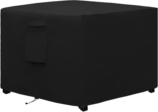 Easy-Going Outdoor Fire Pit Cover Square 32"Lx32"Wx24"H, Durable Outdoor Gas Firepit Cover, Waterproof and Weatherproof Cover for Fire Pit, Black