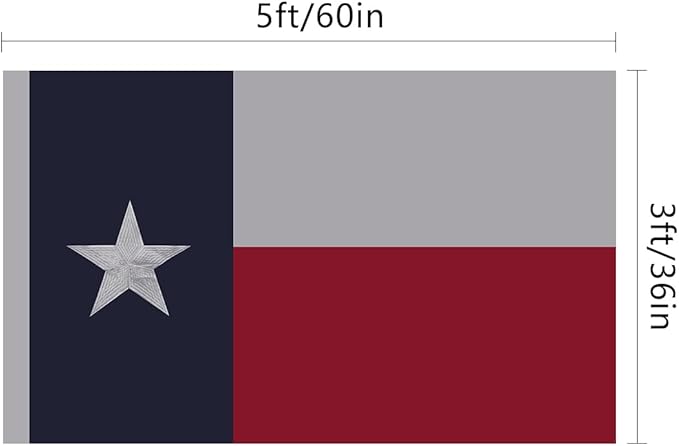 EMBROID Texas State Flag 3x5,Heavy Duty Outdoor Texas Flag,Embroidery Technique,Tear Resistant,Sewn Stripes,Brass Grommets,Upgraded High-strength Polyester Fabric,All Weather Durable State Flags.