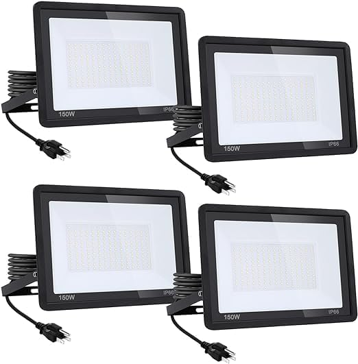 4Pack-150W 15600LM Super Bright LED Flood Light with Excellent Color Restore Ability - Waterproof, Shatterproof, Energy Saving - Perfect for Indoor and Outdoor Use
