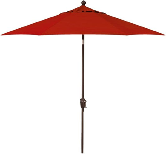 Treasure Garden Push Button Tilt Octagon Umbrella, 9ft - Outdoor Patio, Deck, Pool, Backyard Stand Alone Umbrella - Heavy Duty w/Bronze Frame & Obravia2 Fabric (Red)