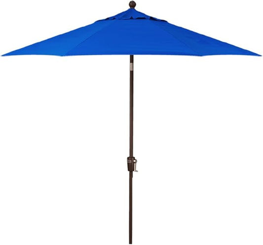 Treasure Garden Push Button Tilt Octagon Umbrella, 9ft - Outdoor Patio, Deck, Pool, Backyard Stand Alone Umbrella - Heavy Duty w/Bronze Frame & Obravia2 Fabric (Cobalt)