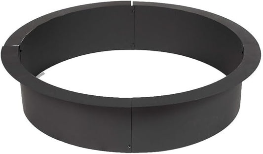 Ash & Ember 46" Outside Dia Steel Fire Pit Liner x 41" Inside - 4 Panel Liner 1.5mm Thick Steel, DIY Above or In-Ground Outdoor Fire Pit, High Temperature Finish, Portable Wood Burning Fire Ring