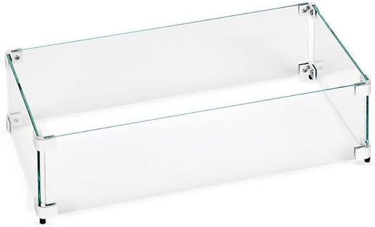 35.5" X 15.5" X 6” Rectangular Glass Flame Guard