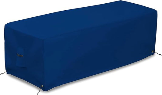 Covers & all Outdoor Rectangular Fire Pit Cover, Rectangle Heavy Duty18 Oz Waterproof UV & Weather Resistant, for Patio Lawn Garden Outside, Air Vents & Drawstrings (38"L x 28"W x 17"H, Blue)