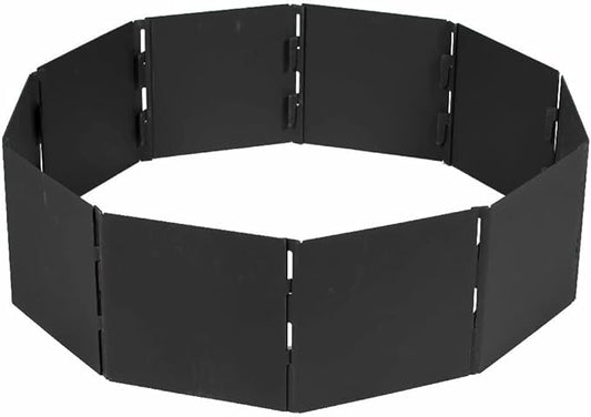 Titan Great Outdoors Heavy Steel 40in Campfire Pit Ring, 10 Panels, Portable Collapsible Design, Easy to Transport, Campfires and Bonfires