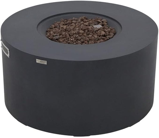 Pacaya Concrete Fire Pit 43" x 43" Outdoor Patio Firepit Includes Lava Rocks Modern Fire Pits & Outdoor Fireplaces for Garden, Deck, Indoor & Outdoor Heating