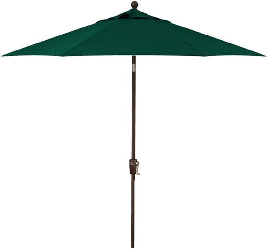 Treasure Garden Push Button Tilt Octagon Market Umbrella, 7.5ft - Outdoor Patio, Deck, Pool, Backyard Stand Alone Umbrella - Heavy Duty w/Bronze Frame & Obravia2 Fabric (Forest Green)
