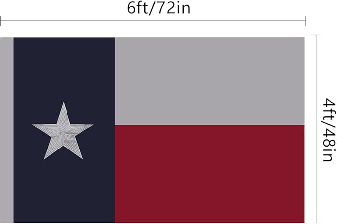 EMBROID Texas State Flag 4x6,Heavy Duty Outdoor Texas Flag,Embroidery Technique,Tear Resistant,Sewn Stripes,Brass Grommets,Upgraded High-strength Polyester Fabric,All Weather Durable State Flags.