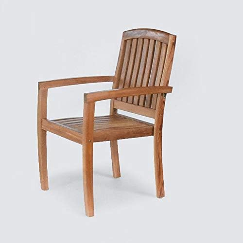 Grade-A Teak Indonesian Teak Mardel Square Folding Table and 8 Java Chairs | Double Extension Square Table & Stacking Chairs | Wooden Outdoor Seating Natural Finish