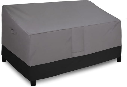Easy-Going Waterproof Outdoor Couch Cover, Heavy Duty 3-Seater Patio Sofa Cover, Windproof Outdoor Furniture Cover with Air Vent （88Wx32.5Dx33H inch,Gray/Black
