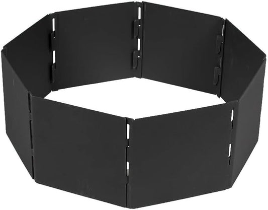 Titan Great Outdoors Heavy Steel 31in Campfire Pit Ring, 8 Panels, Portable Collapsible Design, Easy to Transport, Campfires and Bonfires