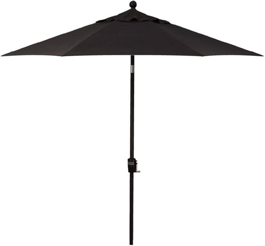 Treasure Garden Push Button Tilt Octagon Market Umbrella, 7.5ft - Outdoor Patio, Deck, Pool, Backyard Stand Alone Umbrella - Heavy Duty w/Black Frame & Obravia2 Fabric (Black)