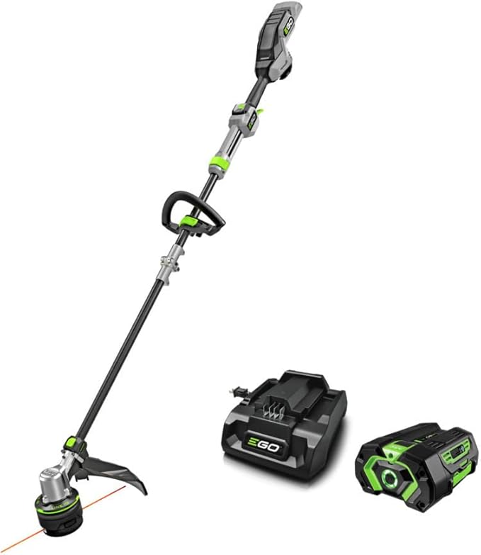 EGO POWER+ String Trimmer, Battery Powered, 16" Trimmer for Weeds and Grass with POWERLOAD, LINE IQ, Telescopic Carbon Fiber Shaft, Includes 56V 4.0Ah Battery and Charger - ST1623T