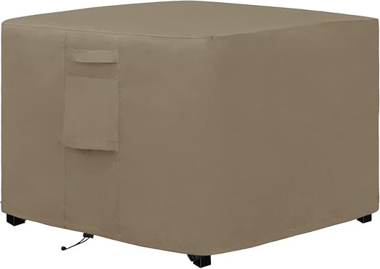 Easy-Going Outdoor Fire Pit Cover Square 50" Lx50 Wx24 H, Durable Outdoor Gas Firepit Cover, Waterproof and Weatherproof Cover for Fire Pit, Camel