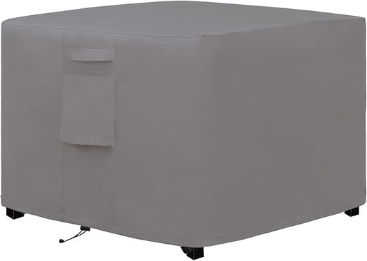 Easy-Going Outdoor Fire Pit Cover Square 32" Lx32 Wx24 H, Durable Outdoor Gas Firepit Cover, Waterproof and Weatherproof Cover for Fire Pit, Grey