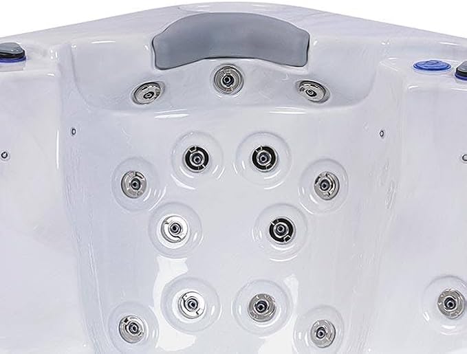 Bueno Spa Jersey 6 - Person 46 - Jet Acrylic Hot Tub with New Arctic Max Insulation, Ozonator, and Cover in Ice White