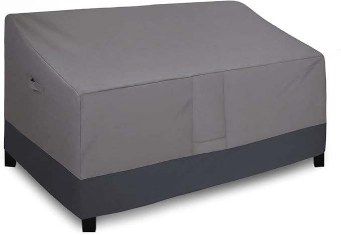 Easy-Going Waterproof Outdoor Couch Cover, Heavy Duty 3-Seater Patio Sofa Cover, Winchdproof Outdoor Furniture Cover with Air Vent (95Wx40Dx35H inch, Gray/Dark Gray)