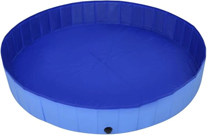 Foldable Dog Swimming Pool, Foldable Pet Swimming Pool, Portable Dog Pool, Bath Pool Collapsible Dog Pet Pool Bathing Tub, 78.7"x11.8" PVC Blue