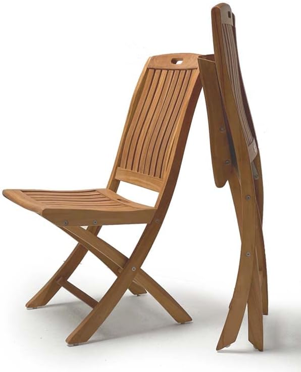 7 Piece Indoneisan Grade A Teak Outdoor Folding Dining Set. Patio Dining Set with One 59" Round Folding Round Table and 6 Folding Side Chairs