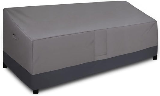 Easy-Going Waterproof Outdoor Couch Cover, Heavy Duty 4-Seater Patio Sofa Cover, Windproof Outdoor Furniture Cover with Air Vent （104Wx32.5Dx33H inch,Gray/Dark Gray
