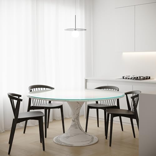 Royalty 60" Inch Round Tempered Glass Table Top – Clear Table Top Glass – Useful for Replacement, Tabletop Protector, Patio, Dining, Coffee, Desks - 3/8" Thick Flat Polished Edge