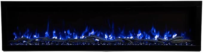 Modern Ember Highmark 72 Inch Smart Linear Electric Fireplace - Premium Flame with 10 Colors, Sleek Hidden Vent Design, Install Recessed in-Wall or Wall-Mount, WiFi Enabled.