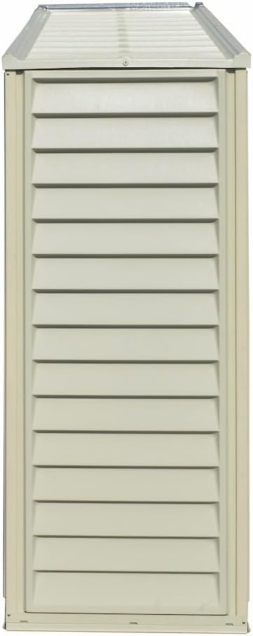 Duramax SidePro 10.5 Ft. x 3 Ft. Vinyl Garden Storage Shed | Made of Fire Retardant PVC Resin, All-Weather, Waterproof Outdoor Solution, Store Bikes, Tools, BBQ, Home Gym | Strong Metal Roof Structure