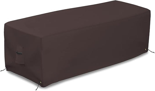Covers & all Outdoor Rectangular Fire Pit Cover, Rectangle Heavy Duty18 Oz Waterproof UV & Weather Resistant, for Patio Lawn Garden Outside, Air Vents & Drawstrings (48"L x 25"W x 18"H, Coffee)