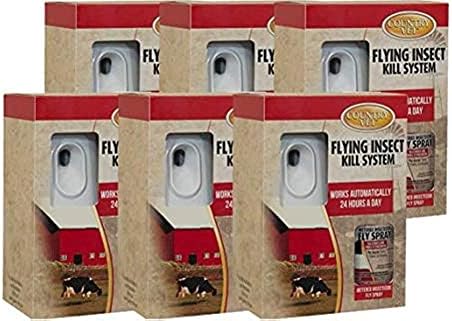 Country Vet Flying Insect Kill System II Metered Dispenser - (Case of 6) 321996CVB - Dispenses Country Vet Bug Control and Air Freshening Products, Kills Gnats and Small Flying Moths