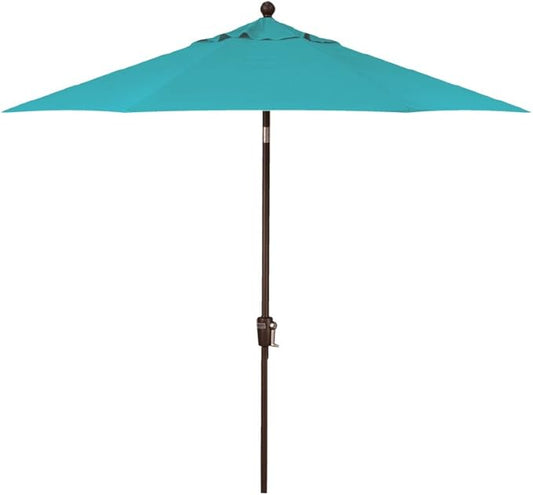 Treasure Garden Push Button Tilt Octagon Market Umbrella, 7.5ft - Outdoor Patio, Deck, Pool, Backyard Stand Alone Umbrella - Heavy Duty w/Bronze Frame & Obravia2 Fabric (Aqua)
