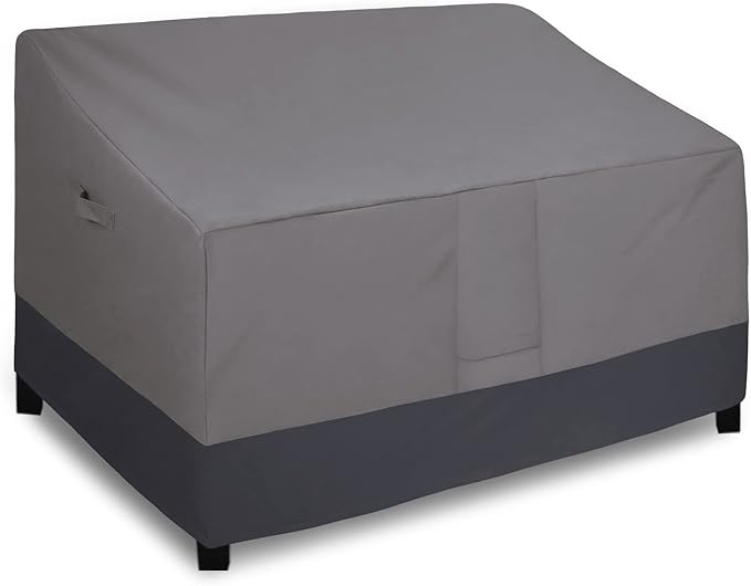 Easy-Going Waterproof Outdoor Couch Cover, Heavy Duty 3-Seater Patio Sofa Cover, Winchdproof Outdoor Furniture Cover with Air Vent (80Wx37Dx33H inch, Gray/Dark Gray)